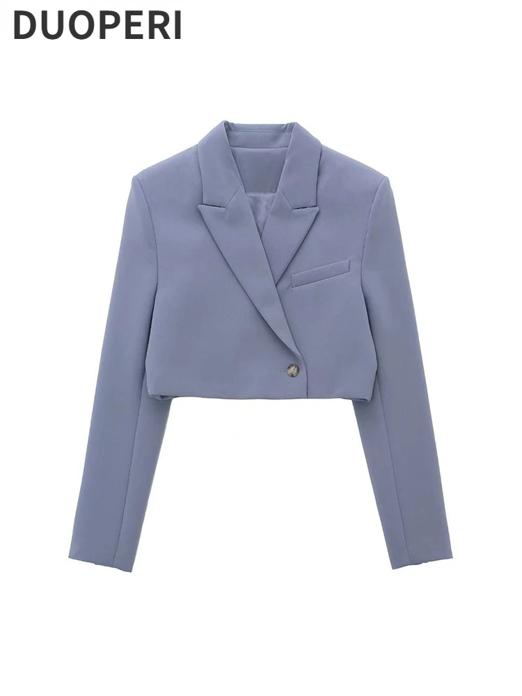 Willshela Women Fashion Solid Single Button Cropped Blazers Vintage Notched Neck Long Sleeves Female Office Lady Crop Top
Willshela Women Fashion Solid Single Button Cropped Blazers Vintage Notched Neck Long Sleeves Female Office Lady Crop Top