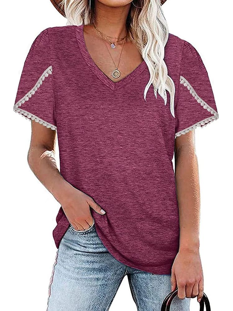 Summer Solid T Shirt Women Clothing Fashion New V Neck Short Sleeve Streetwear Loose Tops Plus Size Casual Tee Shirt Femme
Summer Solid T Shirt Women Clothing Fashion New V Neck Short Sleeve Streetwear Loose Tops Plus Size Casual Tee Shirt Femme