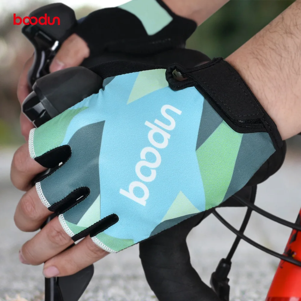 

Boodun Suede Nap Cycling Half Finger Gloves Anti-slip Fishing Hiking Outdoor Sports Mittens Lycra MTB Racing Bike Short Glove