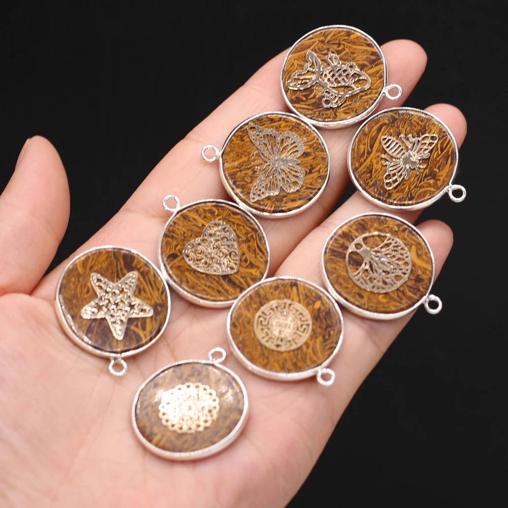 yachu Natural Stone Round Tiger's Eye Silver-plated Pendant For Jewelry Making DIY Necklace Accessories Charms Gift Decor26x30mm
yachu Natural Stone Round Tiger's Eye Silver-plated Pendant For Jewelry Making DIY Necklace Accessories Charms Gift Decor26x30mm