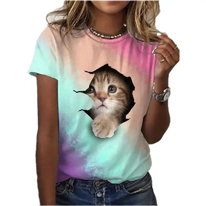 2021 Women's T-shirt 3d Kawaii Cat Printing Tops Round Neck T-shirts Ladies Fun Short-sleeve Summer Fashion Casual 6XL Tshirts
2021 Women's T-shirt 3d Kawaii Cat Printing Tops Round Neck T-shirts Ladies Fun Short-sleeve Summer Fashion Casual 6XL Tshirts
