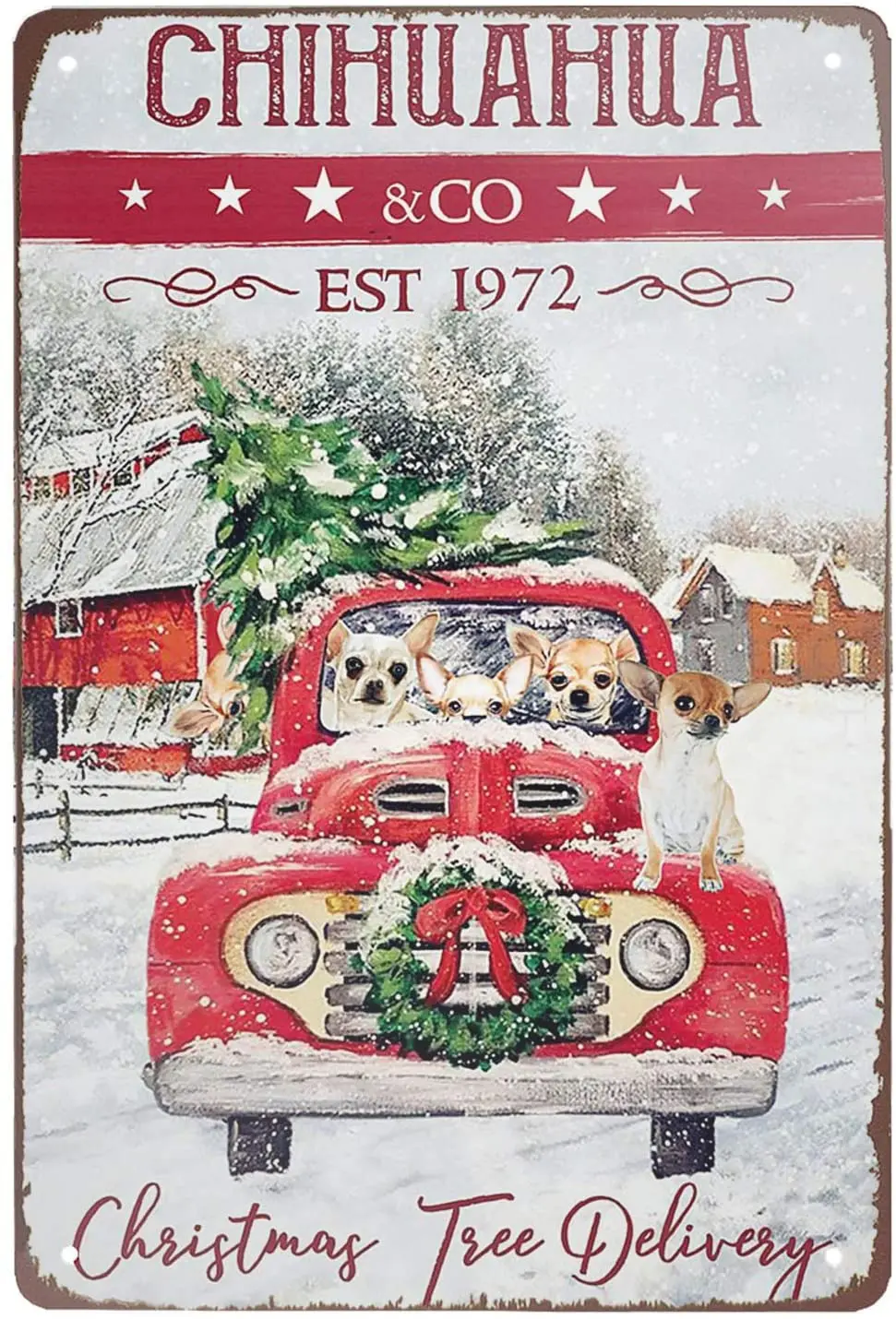 Супер прочный металлический знак чихуахуа, собаки в красном автомобиле, Рождественская елка, доставка, жестяные знаки, стандартный жестяно...
Супер прочный металлический знак чихуахуа, собаки в красном автомобиле, Рождественская елка, доставка, жестяные знаки, стандартный жестяно...