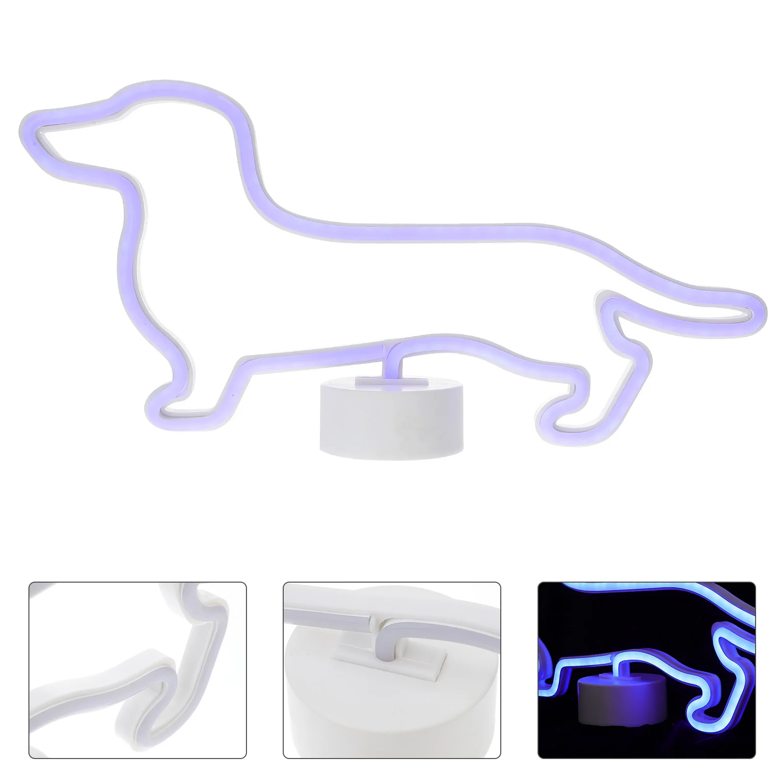 

Неоновая подсветка в виде щенка, прикроватная лампа для спальни, декоративный обеденный стол, Настольная двухсторонняя подсветка для собаки