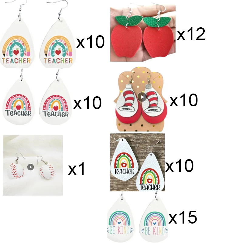 68 Pairs Teacher Style Apple Earrings New Apple Shaped Leather Lightweight Earrings Stock 2022
68 Pairs Teacher Style Apple Earrings New Apple Shaped Leather Lightweight Earrings Stock 2022