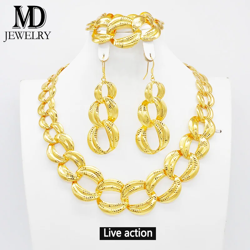African gold color jewelry set contains necklace earrings bracelet wedding jewelry set Dubai bridal jewelry set
African gold color jewelry set contains necklace earrings bracelet wedding jewelry set Dubai bridal jewelry set