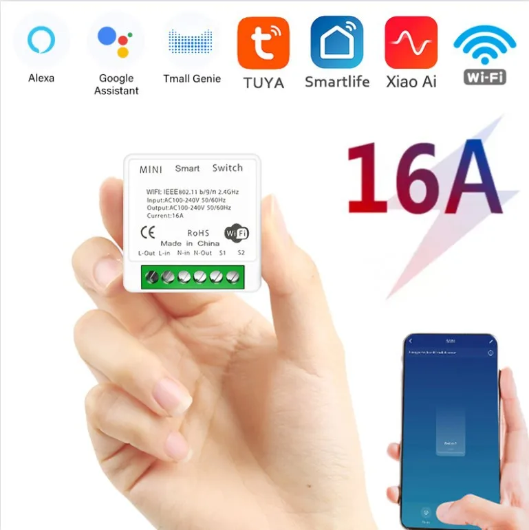 Мини-выключатель Умный с поддержкой Wi-Fi, 16 А
Мини-выключатель Умный с поддержкой Wi-Fi, 16 А