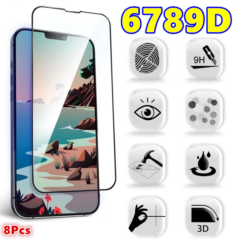 6789D Tempered Glass Screen Protector On the For iPhone 13 12 11 Pro Max Mini Full Cover For iPhone 7 8 Plus X XR XS MAX SE 2020
6789D Tempered Glass Screen Protector On the For iPhone 13 12 11 Pro Max Mini Full Cover For iPhone 7 8 Plus X XR XS MAX SE 2020