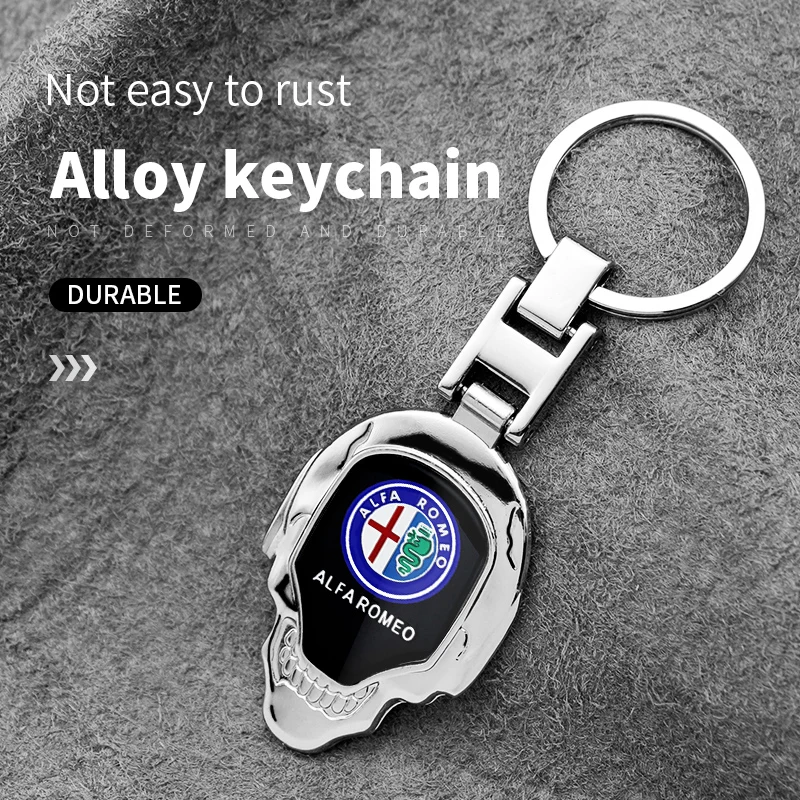 1pcs Car Metal Leather 3D Skull Styling Keychain Accessories For Alfa Romeo 159 147 145 156 155 164 Giulietta Mito Giulia Brera
1pcs Car Metal Leather 3D Skull Styling Keychain Accessories For Alfa Romeo 159 147 145 156 155 164 Giulietta Mito Giulia Brera