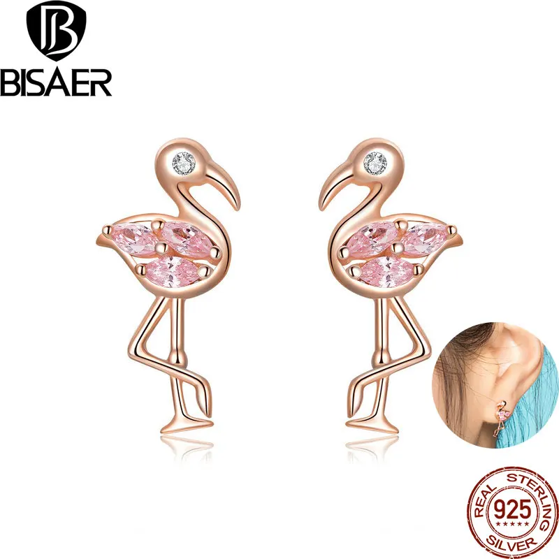 BISAER Flamingos Stud Earring 925 Sterling Silver Exquisite Pink Zircon Animal Earrings For Women Wedding Party Jewelry Fine
BISAER Flamingos Stud Earring 925 Sterling Silver Exquisite Pink Zircon Animal Earrings For Women Wedding Party Jewelry Fine