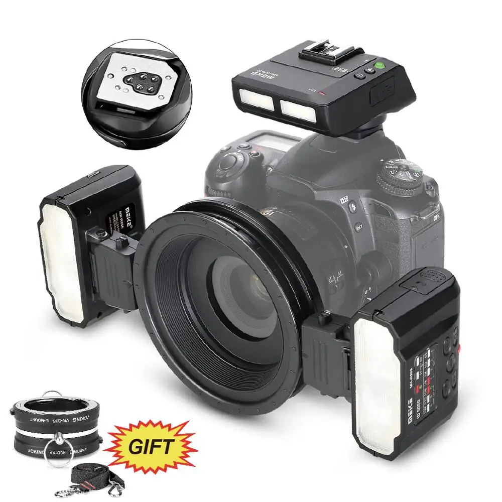 Meike MK-MT24 Macro Twin Lite Speedlight Flash For Canon DSLR Camera 70D 60D 760D 750D 550D 450D 1200D 5D 6D EOS M3 + VK-Q3
Meike MK-MT24 Macro Twin Lite Speedlight Flash For Canon DSLR Camera 70D 60D 760D 750D 550D 450D 1200D 5D 6D EOS M3 + VK-Q3