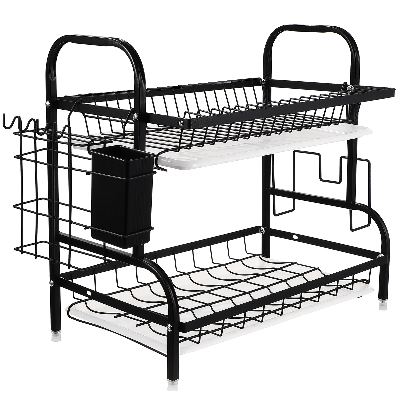 

Drainer Rack Simple Draining Dish Storage Multi-layer Kitchen Plate Iron Saucer Holder Multi-functional Racks Counter Sink