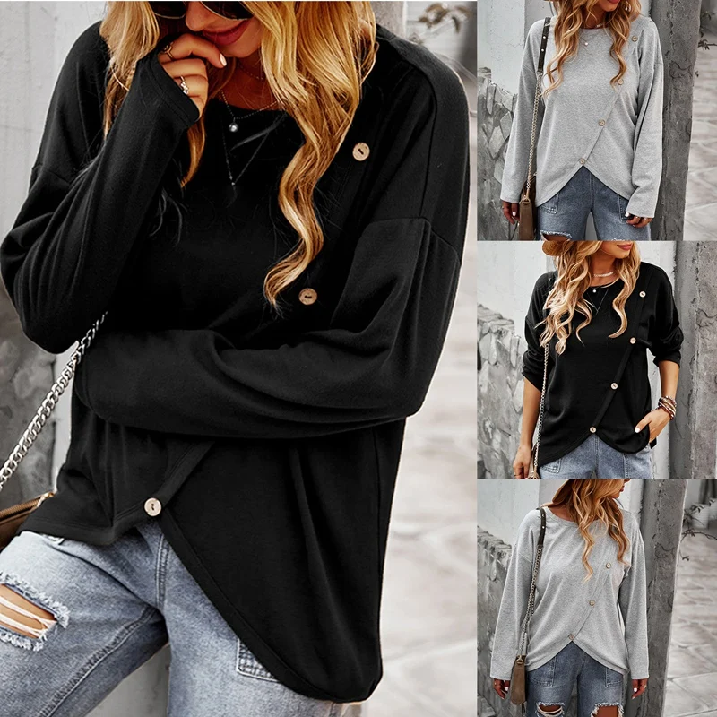 Women Round Neck Long Sleeves Sweater Solid Color Loose Irregular Pullover Women's Y2K Tops Vintage Clothes
Women Round Neck Long Sleeves Sweater Solid Color Loose Irregular Pullover Women's Y2K Tops Vintage Clothes