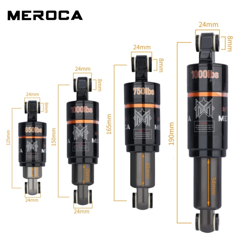 MEROCA MTB Bicycle Rear Shock Absorber 125/150/165/190mm Electric Scooter Shock Absorber Mountain Bike Oil Spring Shock Absorber
MEROCA MTB Bicycle Rear Shock Absorber 125/150/165/190mm Electric Scooter Shock Absorber Mountain Bike Oil Spring Shock Absorber