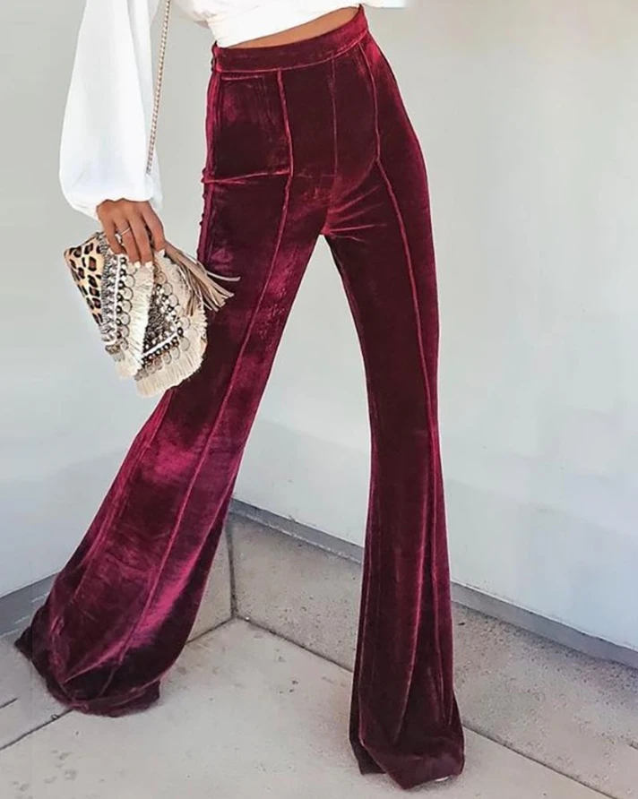 Velvet High Waist Flared Pants women pants new trousers high waist elegant elegant party clothing bottom
Velvet High Waist Flared Pants women pants new trousers high waist elegant elegant party clothing bottom