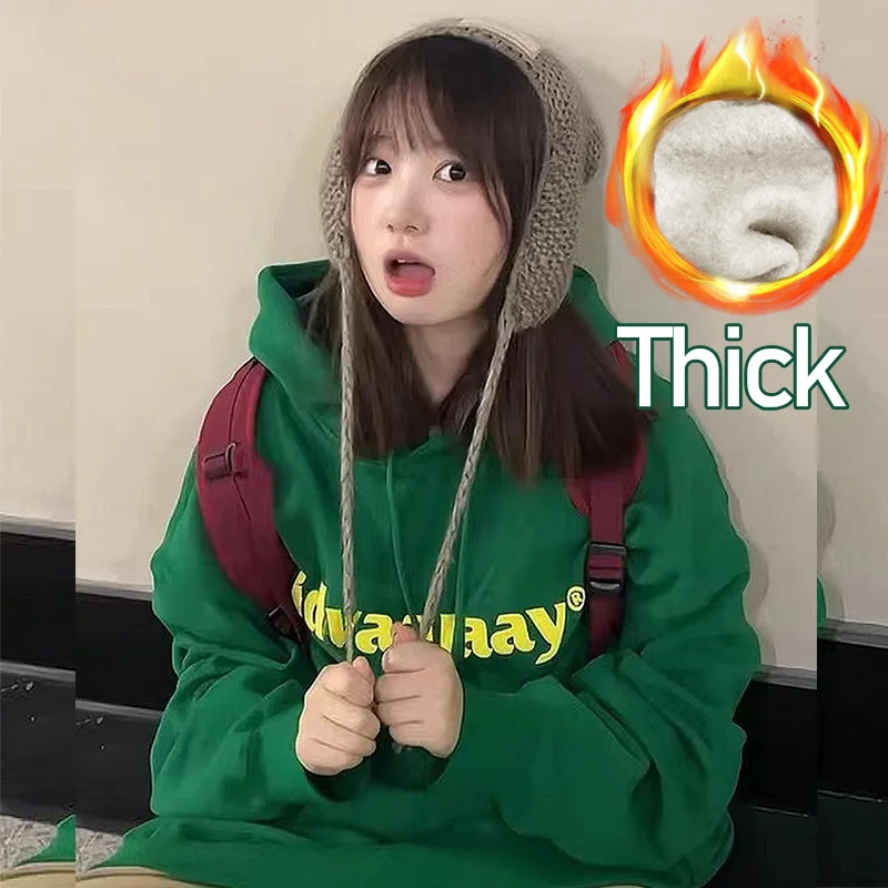 Женские толстовки с капюшоном и надписью, толстые теплые свитшоты с капюшоном в стиле Харадзюку, Y2K, пуловер большого размера, свободные топы с длинным рукавом для девочек
Женские толстовки с капюшоном и надписью, толстые теплые свитшоты с капюшоном в стиле Харадзюку, Y2K, пуловер большого размера, свободные топы с длинным рукавом для девочек