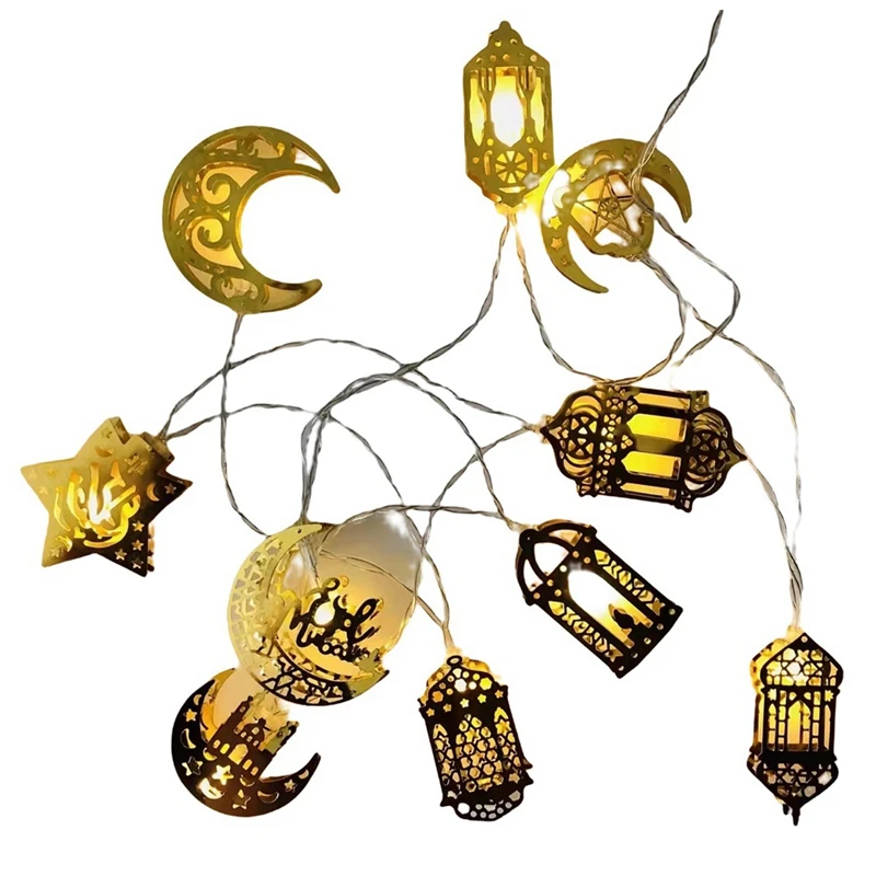 10 LED Gold Ramadan Decorations Eid Decor Star Moon Lantern Ramadan Lights Battery Operated, Ramadan Party String Light
10 LED Gold Ramadan Decorations Eid Decor Star Moon Lantern Ramadan Lights Battery Operated, Ramadan Party String Light