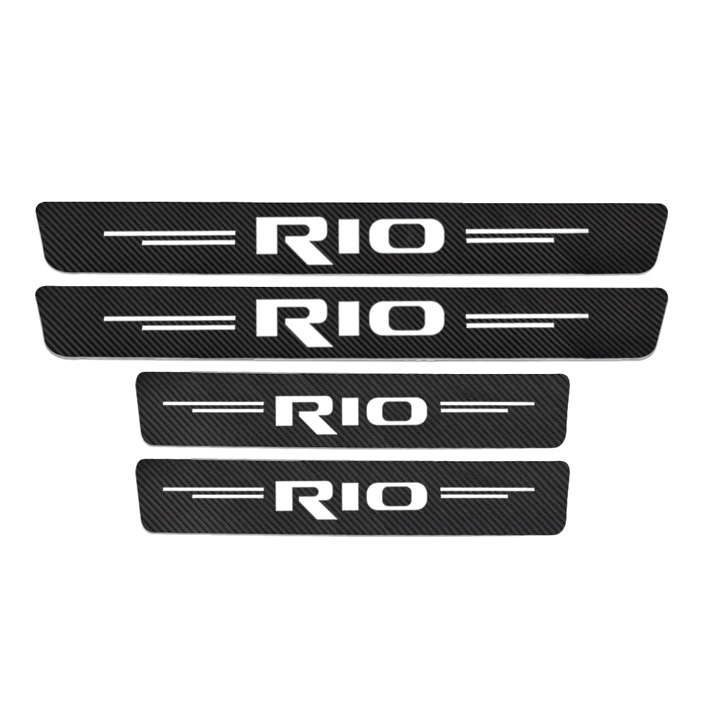 

4PCS For Kia Rio 3 4 K2 K3 X-Line Car Door Sill Threshold Guard Stickers Scuff Plate Pedal Cover Trim Auto Styling Accessories