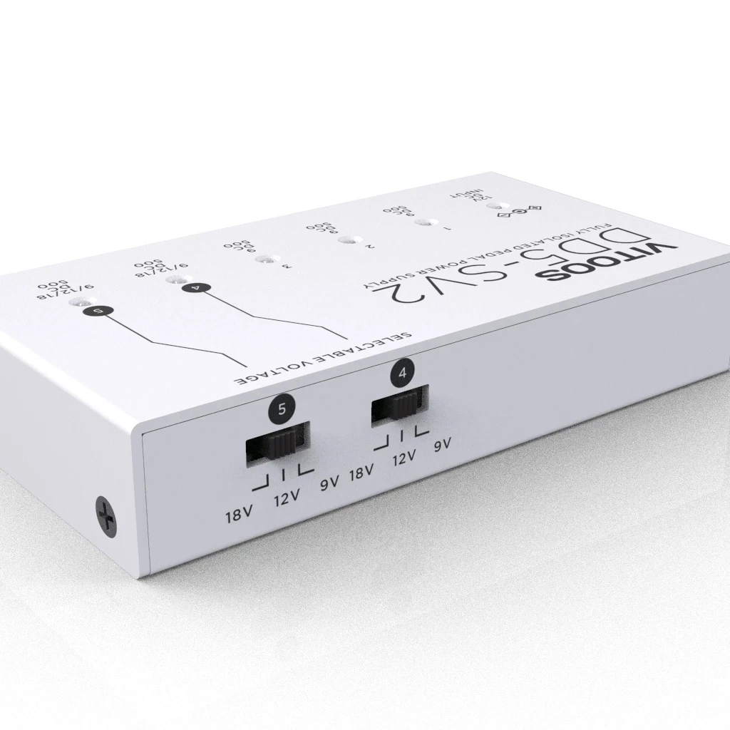 VITOOS DD5-SV2 effect pedal power supply fully isolated Filter ripple Noise reduction High Power Digital effector
VITOOS DD5-SV2 effect pedal power supply fully isolated Filter ripple Noise reduction High Power Digital effector