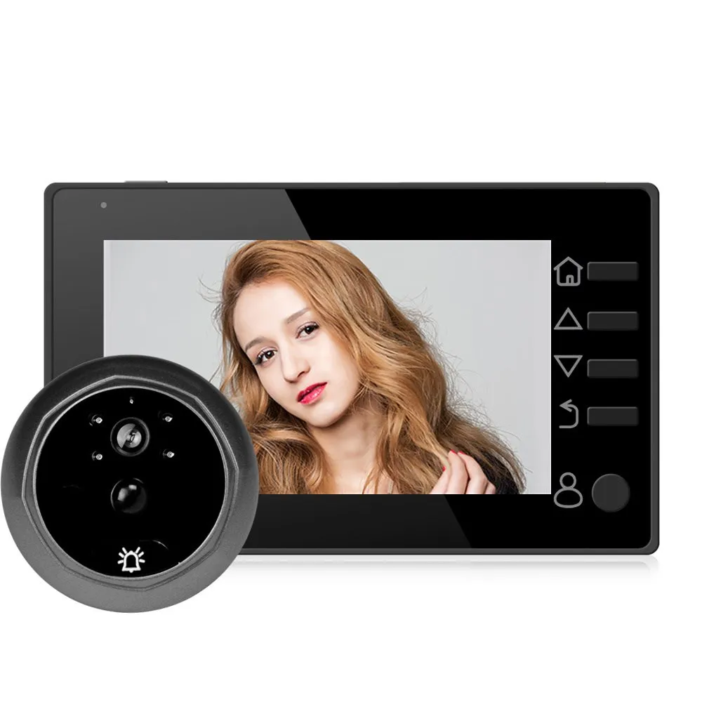 

4.3" Door Peephole Camera Smart Doorbell Photo Video Recording HD Digital PIR Motion Detection Wide Angle Door Eye Viewer Bell