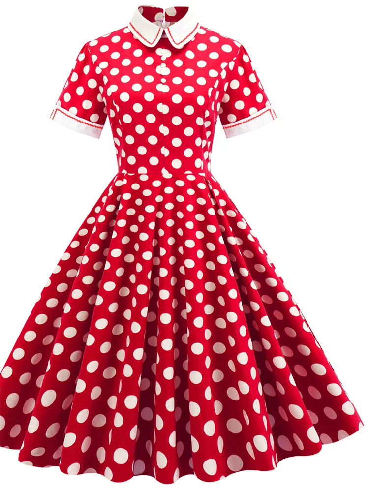 2022 New Vintage Rockabilly Dress Retro Short Sleeve Yellow Green Polka Dots A Line Swing Women Sexy Cotton Summer Dresses Robe
2022 New Vintage Rockabilly Dress Retro Short Sleeve Yellow Green Polka Dots A Line Swing Women Sexy Cotton Summer Dresses Robe