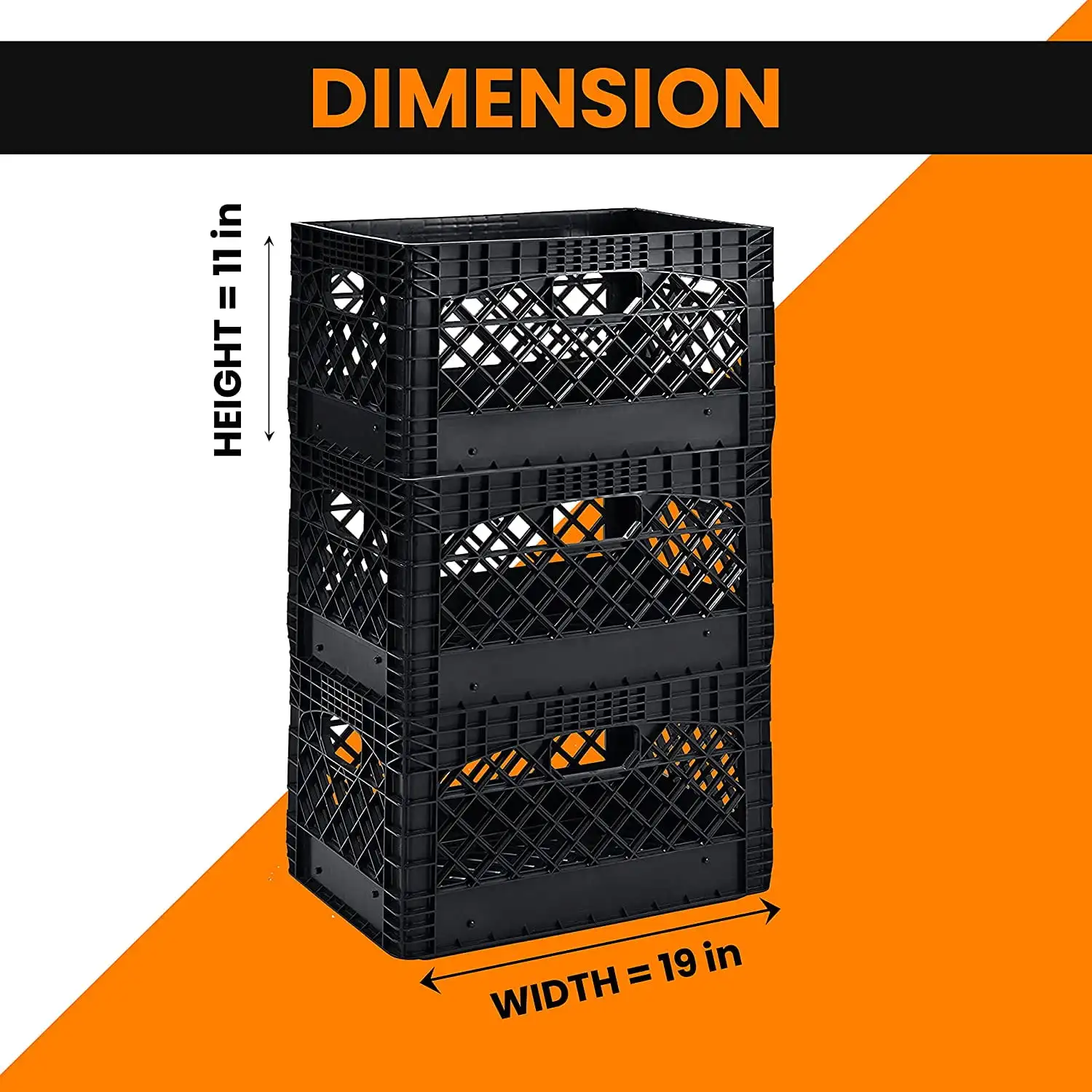 Pack of 3 Black Heavy Duty Stackable Dairy Milk Crates - Versatile and Durable Storage
Pack of 3 Black Heavy Duty Stackable Dairy Milk Crates - Versatile and Durable Storage