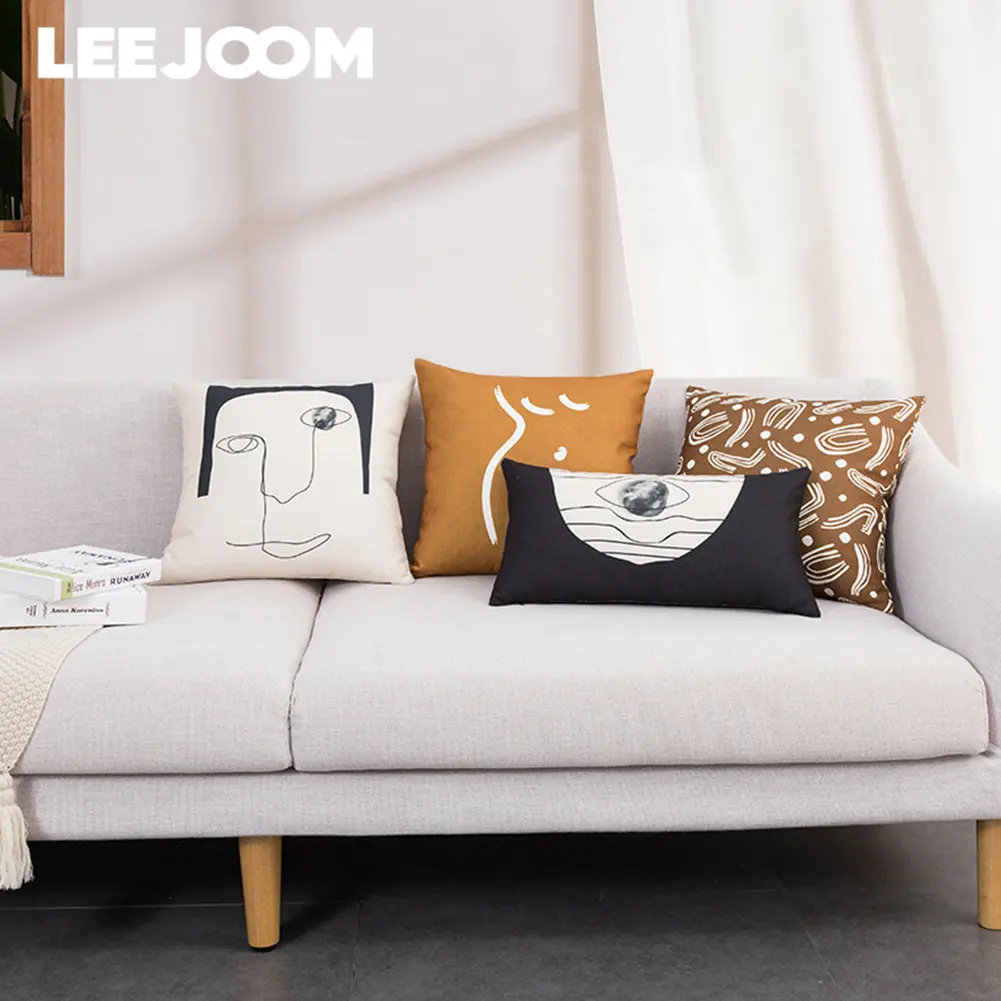 

LEEJOOM Abstract High Quality Unique Design Cushion Cover Pillowcase Decorative for Sofa Bedroom Decoration 45x45cm 1PC