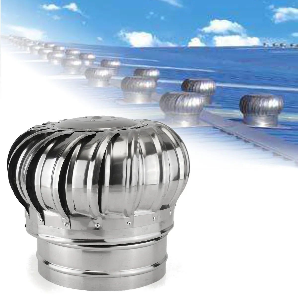 304 Stainless Steel 110mm 150mm 200mm Pipefit Roof Ventilating Fan Roof Ventilator Wind Turbines Air Vent Attic Ventilator
304 Stainless Steel 110mm 150mm 200mm Pipefit Roof Ventilating Fan Roof Ventilator Wind Turbines Air Vent Attic Ventilator