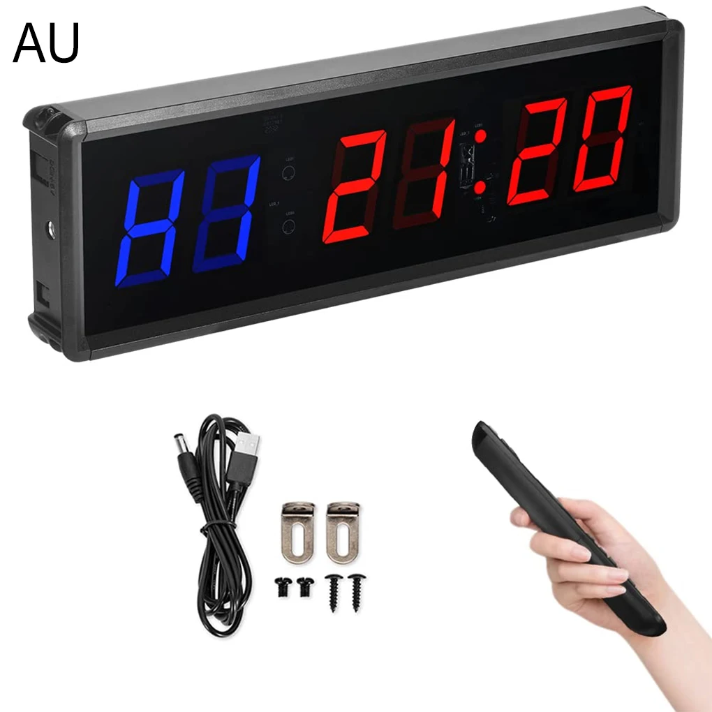 AU Plug Fitness Interval Timer Rechargeable Adjustable Brightness Countdown Remote Control Stopwatch Exercising Clock
AU Plug Fitness Interval Timer Rechargeable Adjustable Brightness Countdown Remote Control Stopwatch Exercising Clock