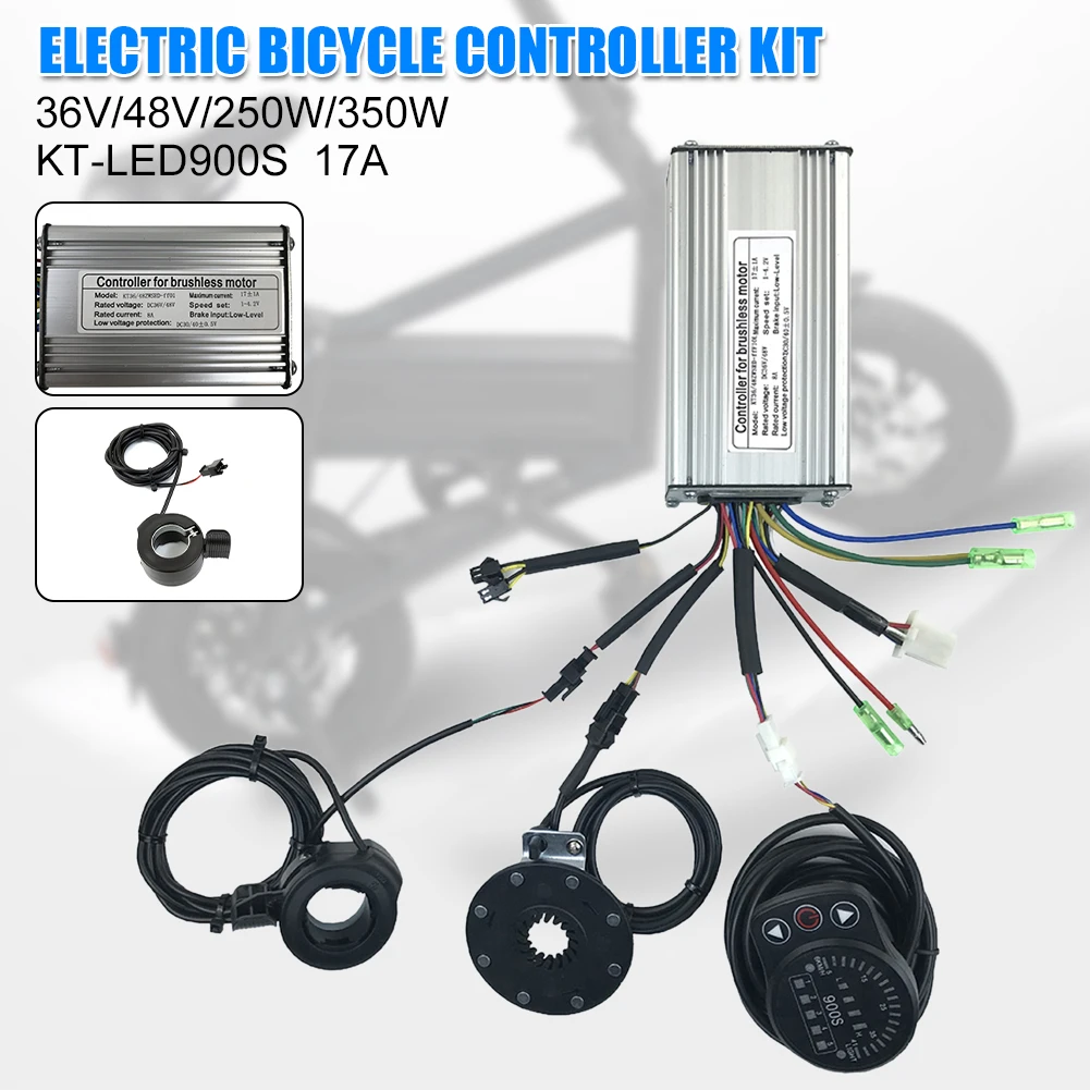 E-Bike Controller Set With KT-LED900S Display 130X Thumb Throttle Sensor Brushless Square Wave Controller 36V/48V 250W/350W
E-Bike Controller Set With KT-LED900S Display 130X Thumb Throttle Sensor Brushless Square Wave Controller 36V/48V 250W/350W