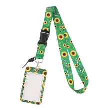 Credential holder Hidden Disabilities Sunflower art Lanyard For Keychain ID Card Badge Holder Key Ring Neck Straps Accessories