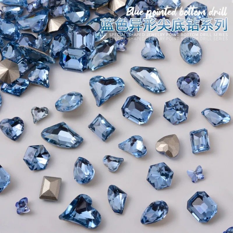 10pcs Light Blue Crystal Nail Art Rhinestone Sharp Bottom Irregular Super Flash K9 Glass 3D Manicure DIY Decoration Accessories
10pcs Light Blue Crystal Nail Art Rhinestone Sharp Bottom Irregular Super Flash K9 Glass 3D Manicure DIY Decoration Accessories