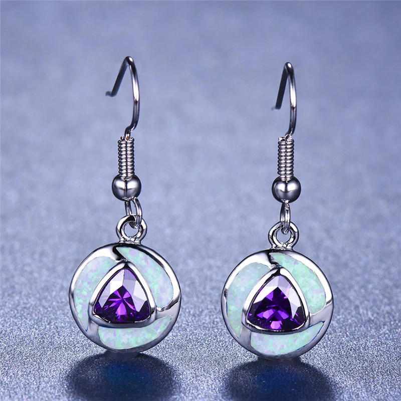 Boho Vintage White Imitation Fire Opal Long Dangle Earrings For Women Geometric Triangle Purple Zircon Earrings Wedding Jewelry
Boho Vintage White Imitation Fire Opal Long Dangle Earrings For Women Geometric Triangle Purple Zircon Earrings Wedding Jewelry
