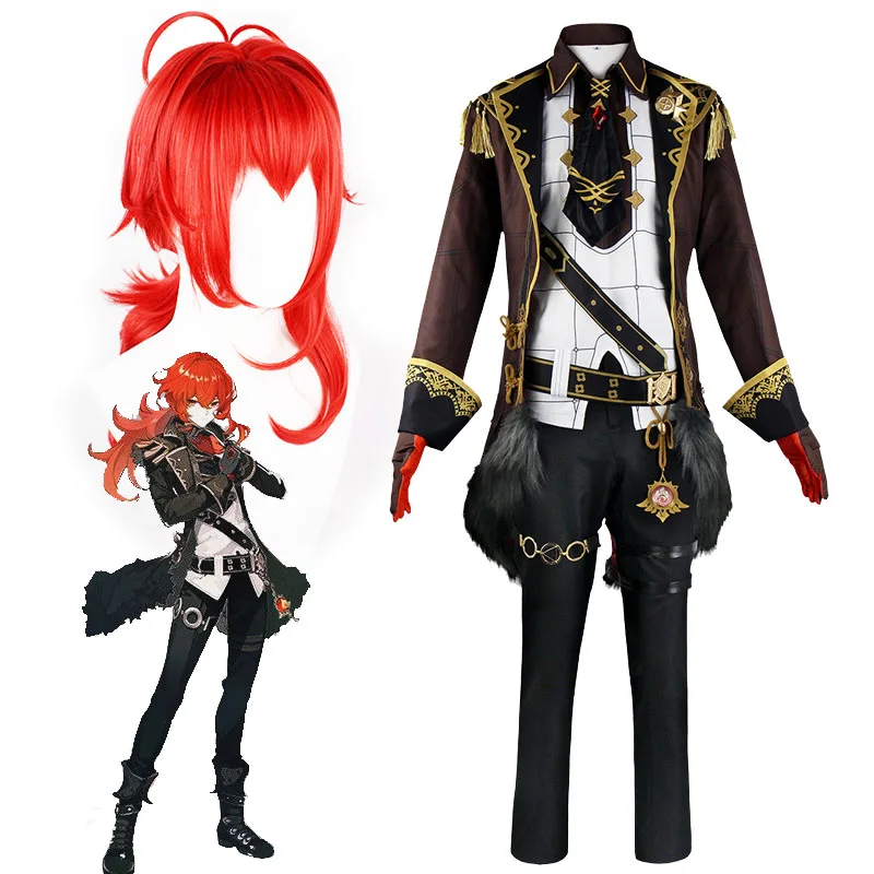 Genshin Impact Diluc Ragnvindr Cosplay Costumes Red Wig Game Uniform Outfit Halloween Carnival Clothes 
Genshin Impact Diluc Ragnvindr Cosplay Costumes Red Wig Game Uniform Outfit Halloween Carnival Clothes