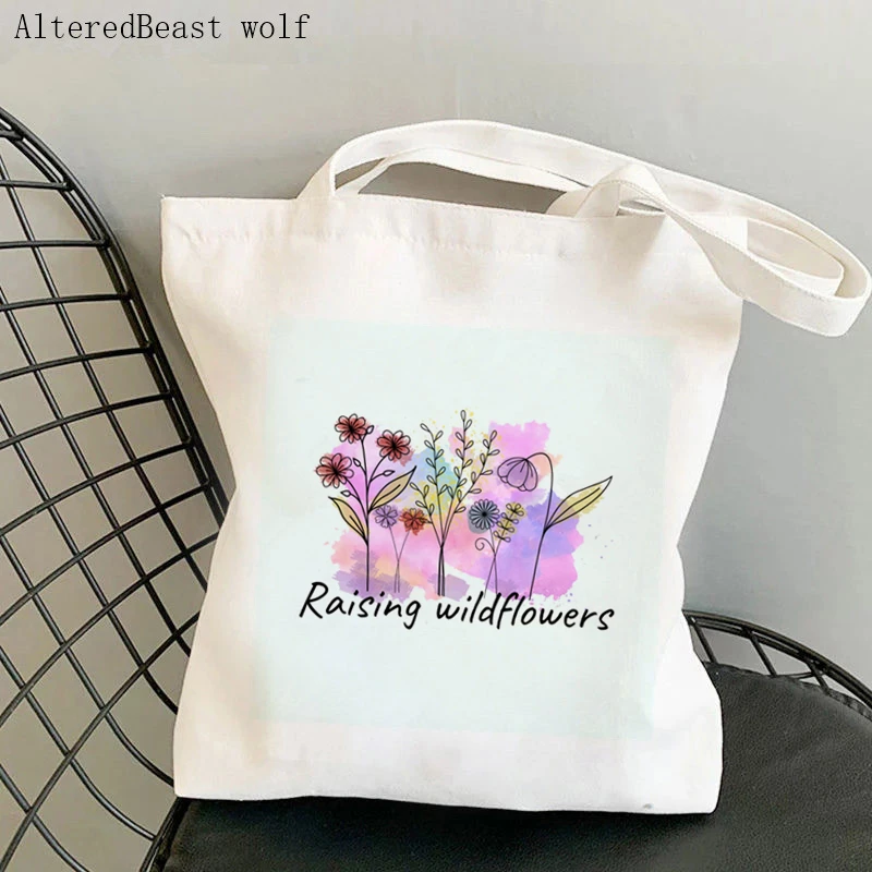 Women Shopper bag Raising Wildflowers Girl Mom Life Bag Harajuku Shopping Canvas Shopper Bag girl handbag Shoulder Lady Bag
Women Shopper bag Raising Wildflowers Girl Mom Life Bag Harajuku Shopping Canvas Shopper Bag girl handbag Shoulder Lady Bag
