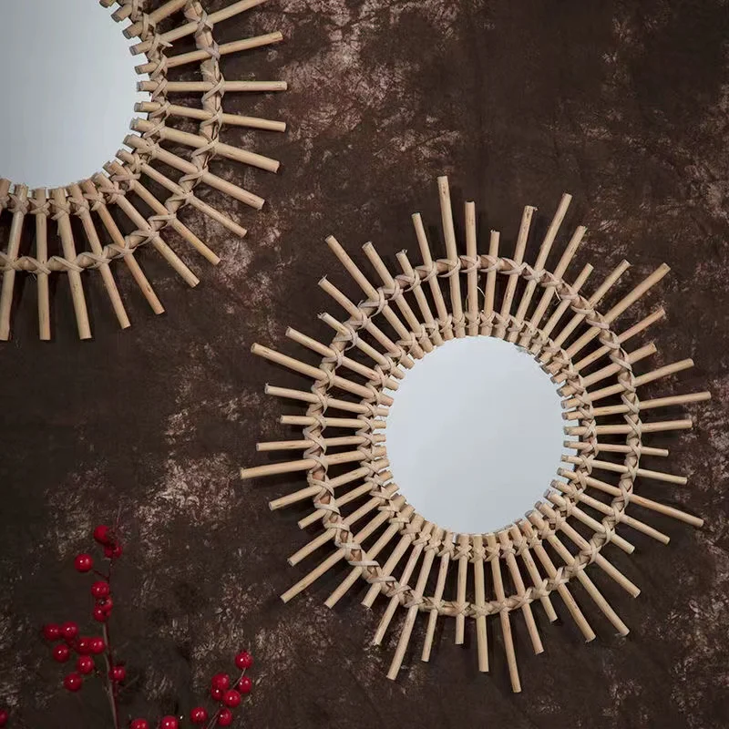 Rattan Makeup Mirror Creative Art Decorative Mirror Restaurant Living Room Entrance Wall Hanging Mirror Wedding Decoration
Rattan Makeup Mirror Creative Art Decorative Mirror Restaurant Living Room Entrance Wall Hanging Mirror Wedding Decoration