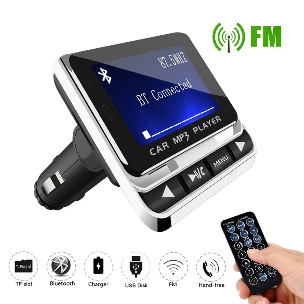 

Car FM Transmitter Bluetooth MP3 Music Player 1.4 Inch LCD Screen Handsfree Call Fast Charging Adapter FM zender Modulator