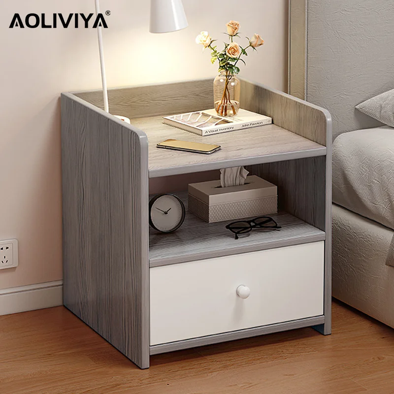 

Прикроватный столик AOLIVIYA 2023 года, домашний современный простой шкаф для хранения с замком, маленькая прикроватная тумба для спальни, маленький шкаф