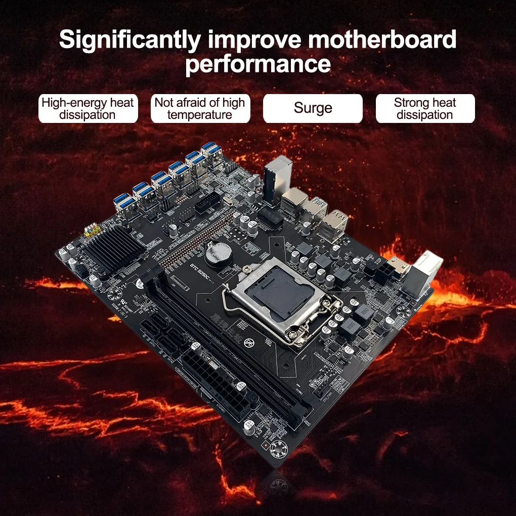 B250C BTC Mining Motherboard 12XPCIE to USB3.0 Graphics Card Slot LGA1151 Supports DDR4 DIMM RAM Computer ETH Miner Motherboard
B250C BTC Mining Motherboard 12XPCIE to USB3.0 Graphics Card Slot LGA1151 Supports DDR4 DIMM RAM Computer ETH Miner Motherboard