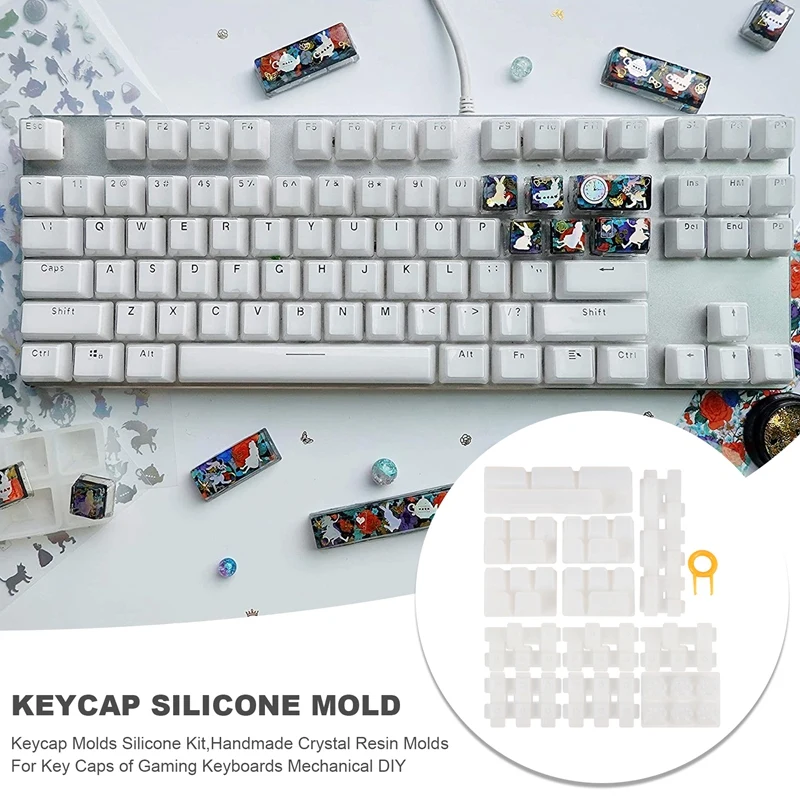 Keycap Molds Silicone Kit,Handmade Crystal Resin Molds For Key Caps Of Gaming Keyboards Mechanical DIY With Key Puller
Keycap Molds Silicone Kit,Handmade Crystal Resin Molds For Key Caps Of Gaming Keyboards Mechanical DIY With Key Puller