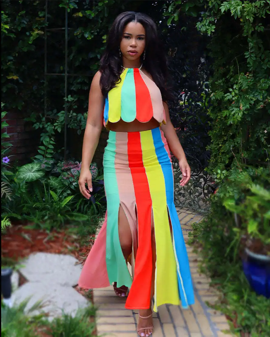 Striped Bodycon Maxi Long Midi Skirts Set for Women 2022 Summer Sexy Party Club Beach Crop Top Matching Two 2 Piece Set
Striped Bodycon Maxi Long Midi Skirts Set for Women 2022 Summer Sexy Party Club Beach Crop Top Matching Two 2 Piece Set