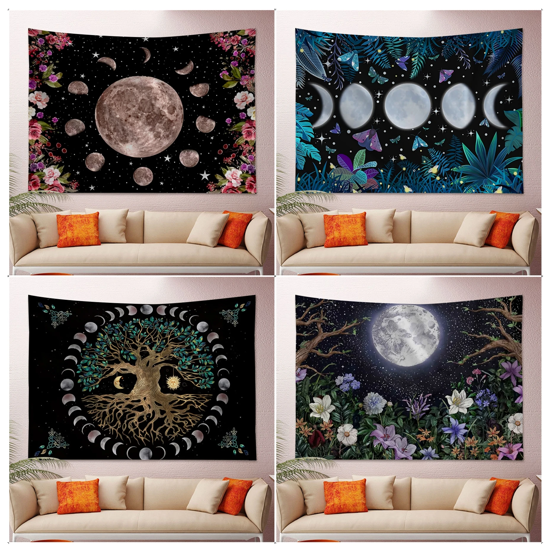 Moon Phases Wall Tapestry Hippie Flower Wall Carpets Dorm Decor Kawaii Room Decor
Moon Phases Wall Tapestry Hippie Flower Wall Carpets Dorm Decor Kawaii Room Decor