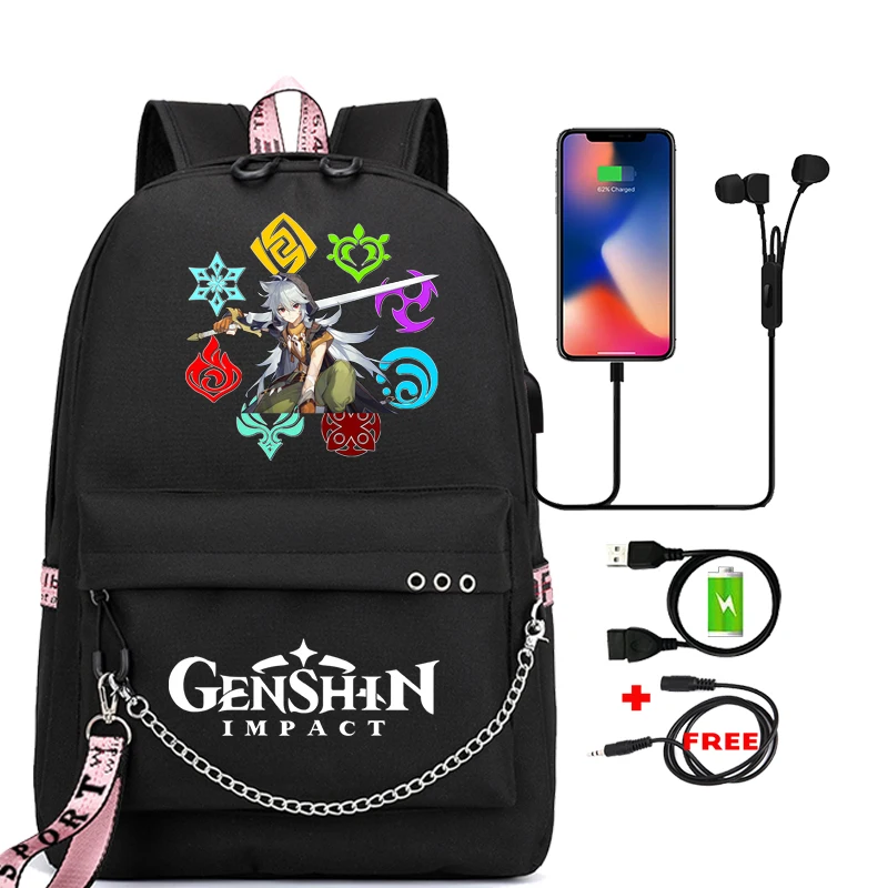 Genshin Impact Backpack Teen Girls School Backpack Canvas Game Backpack Women with Ubs Charging Student Laptop Travel Bags
Genshin Impact Backpack Teen Girls School Backpack Canvas Game Backpack Women with Ubs Charging Student Laptop Travel Bags