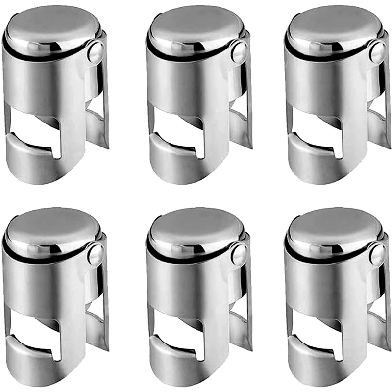 Stainless Steel Champagne Stopper Sealer Saver Wine Vacuum Preservation Leak Proof (Pack Of 6)
Stainless Steel Champagne Stopper Sealer Saver Wine Vacuum Preservation Leak Proof (Pack Of 6)