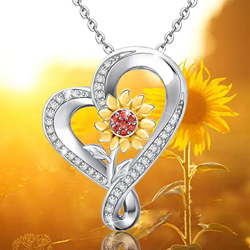 Fashion Jewelry For Women Creative Heart Inlaid Crystal Sunflower Necklace Wedding Engagement Pendant Party Accessories Gift
Fashion Jewelry For Women Creative Heart Inlaid Crystal Sunflower Necklace Wedding Engagement Pendant Party Accessories Gift