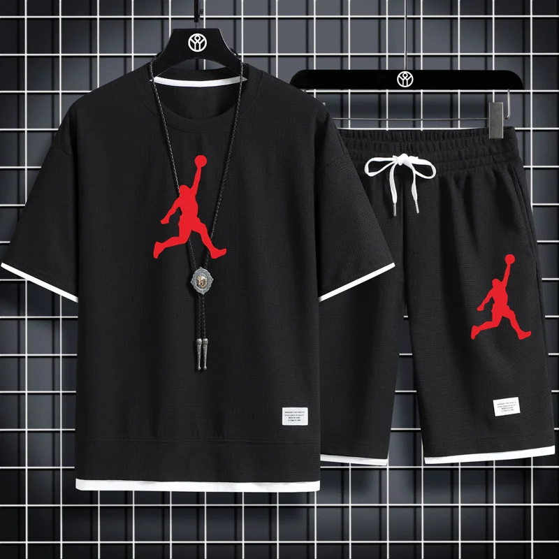 Men's T-shirt + Shorts Set Summer Breathable Casual T Shirt Running Set Fashion Harajuku Printed Male Sport Suit 2023 New
Men's T-shirt + Shorts Set Summer Breathable Casual T Shirt Running Set Fashion Harajuku Printed Male Sport Suit 2023 New