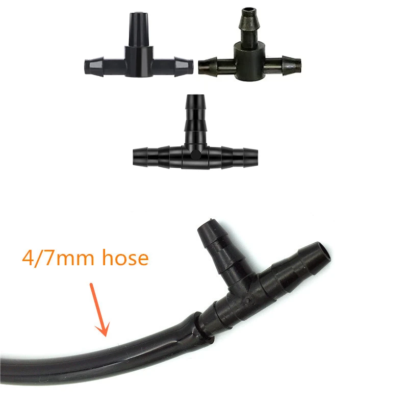 Plastic Barbed Connector, 3-Way Connector for Tubing, Watering Pipe, Hose Couplings, Micro Drip Irrigation, Garden Tools 4/7mm
Plastic Barbed Connector, 3-Way Connector for Tubing, Watering Pipe, Hose Couplings, Micro Drip Irrigation, Garden Tools 4/7mm