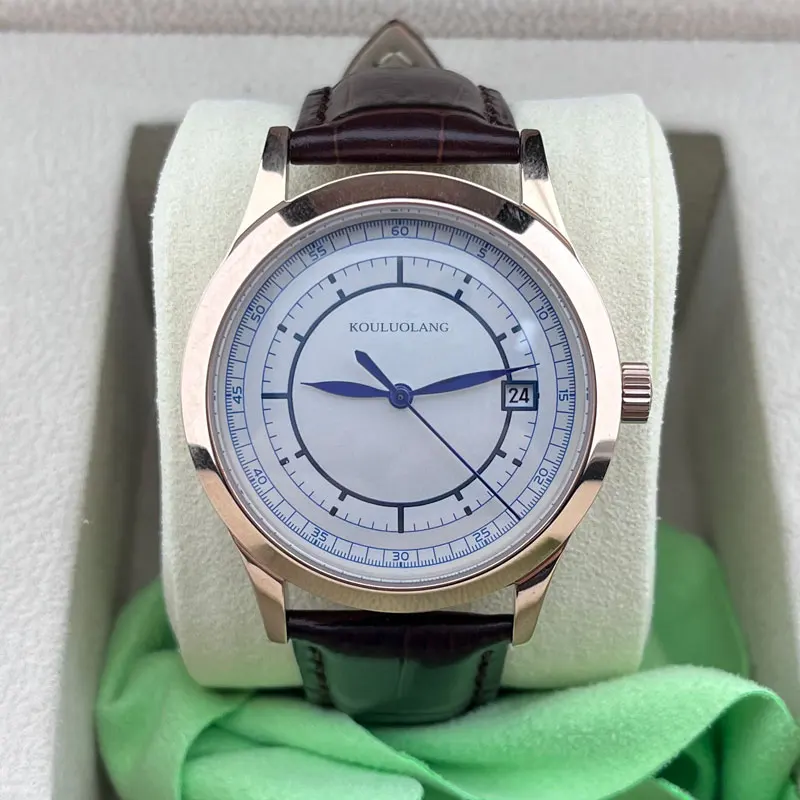 38mm Rose Gold Men's Watch Automatic Mechanical Watch Blue Pointer Brown Leather Strap Waterproof Business Leisure Luxury
38mm Rose Gold Men's Watch Automatic Mechanical Watch Blue Pointer Brown Leather Strap Waterproof Business Leisure Luxury