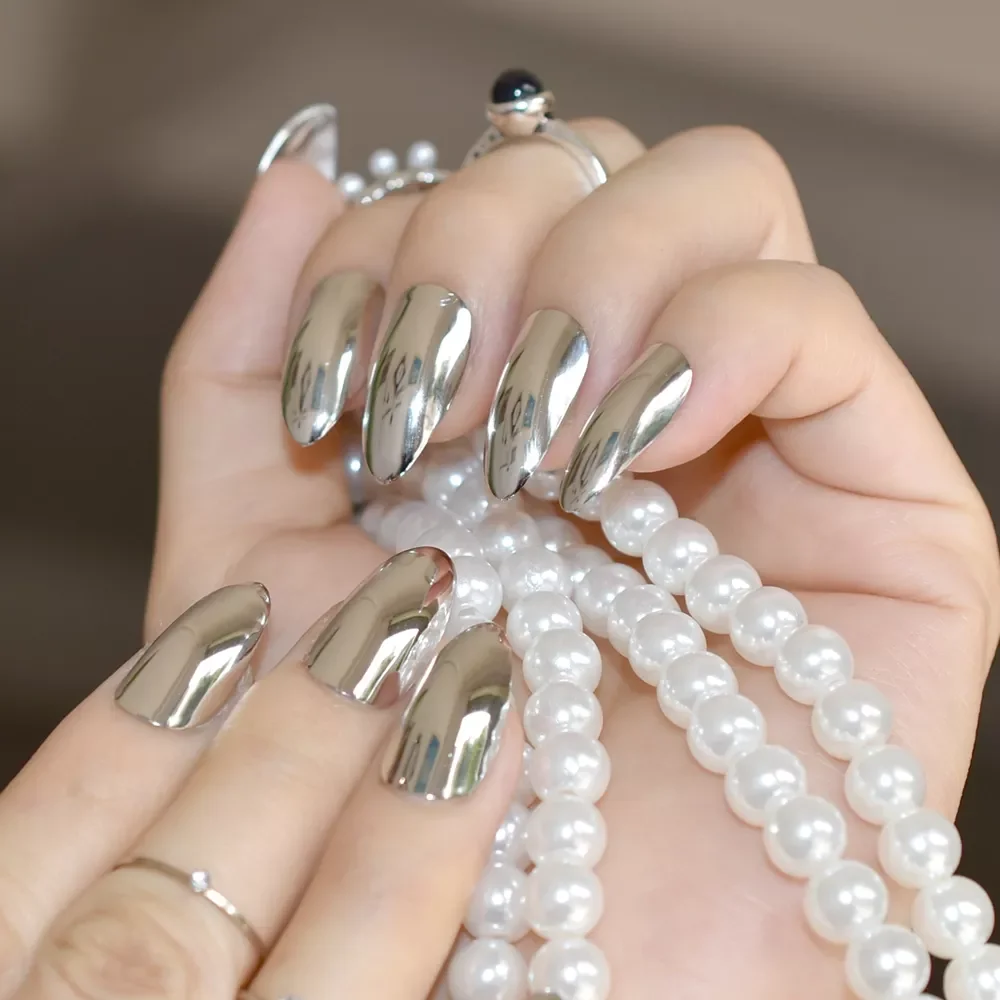 NEW Silver False Nails STILETTO Point Metallic Acrylic Nail Tips 24pcs/kit Easy for Daily wear
NEW Silver False Nails STILETTO Point Metallic Acrylic Nail Tips 24pcs/kit Easy for Daily wear