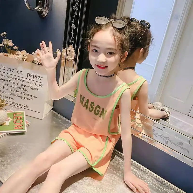 Girls Summer Suit Baby Slvessless Top +shorts 2pc Children Sports Clothing Set Kids Girl Vest Clothes Outfits
Girls Summer Suit Baby Slvessless Top +shorts 2pc Children Sports Clothing Set Kids Girl Vest Clothes Outfits