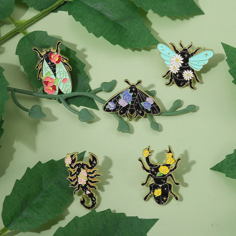 Vintage Floral Insects Enamel Pins Custom Nature Moth Cicada Scorpion Brooches Lapel Badges Funny Jewelry Gift For Kids Friends
Vintage Floral Insects Enamel Pins Custom Nature Moth Cicada Scorpion Brooches Lapel Badges Funny Jewelry Gift For Kids Friends